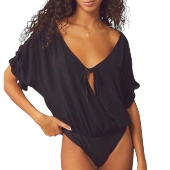 FREE PEOPLE Cleo bodysuit in black NWT - Picture 3 of 6